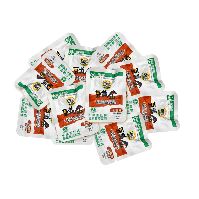 豆黄金豆干 手撕豆干500g小吃休闲五香味豆干零食小包装散装500g/30袋*2组 黄色